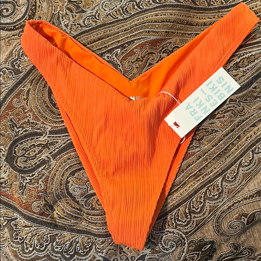 Frankie's Vibrant Orange Enzo Plisse Bikini Bottom
